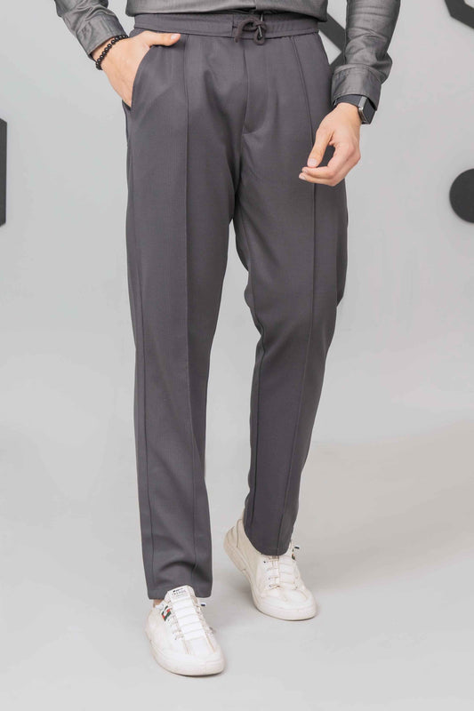 Grey Front Plated Trouser - Men's Fashion available at Ghar Mart Pakistan