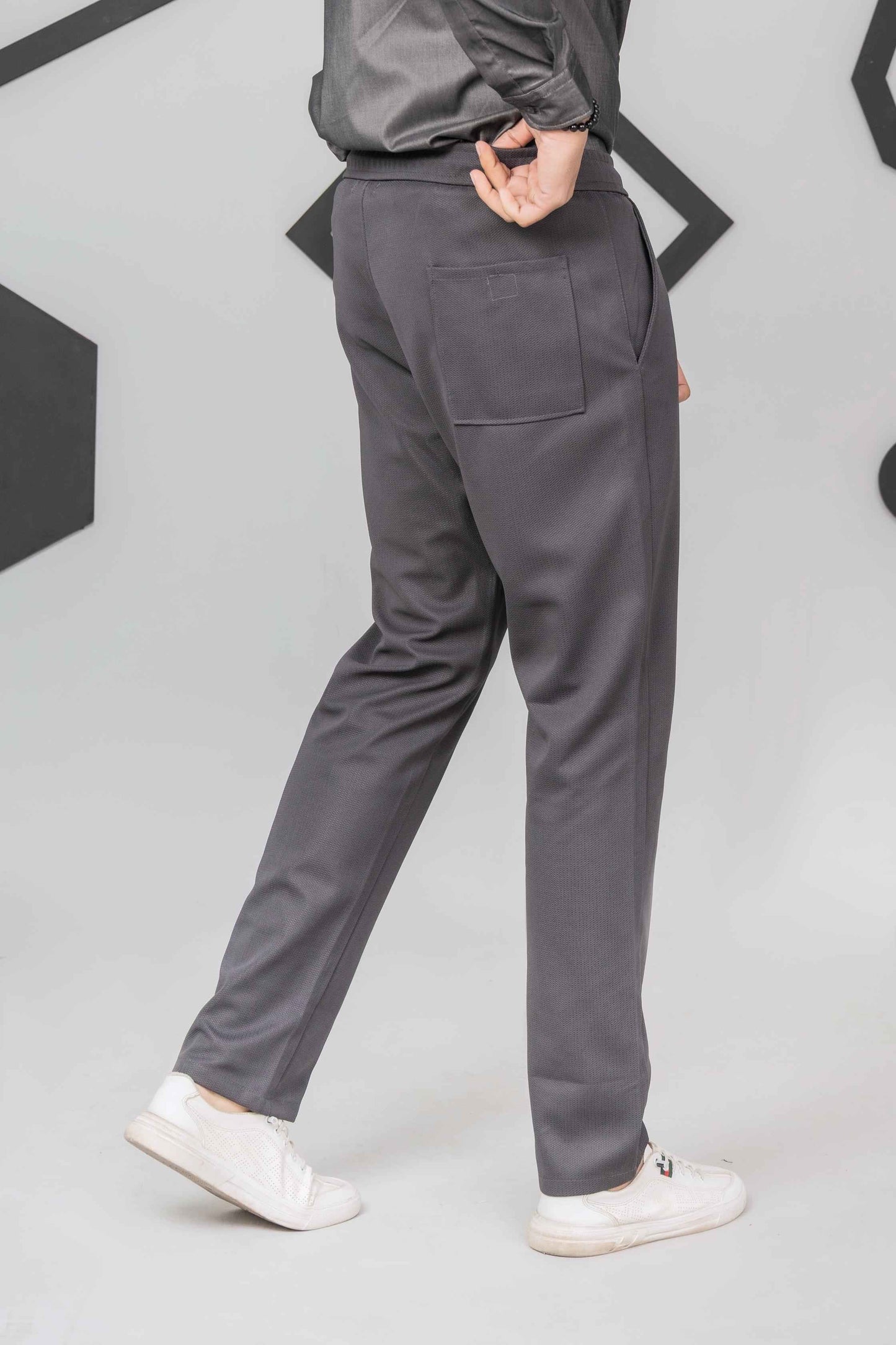 Grey Front Plated Trouser - Men's Fashion available at Ghar Mart Pakistan