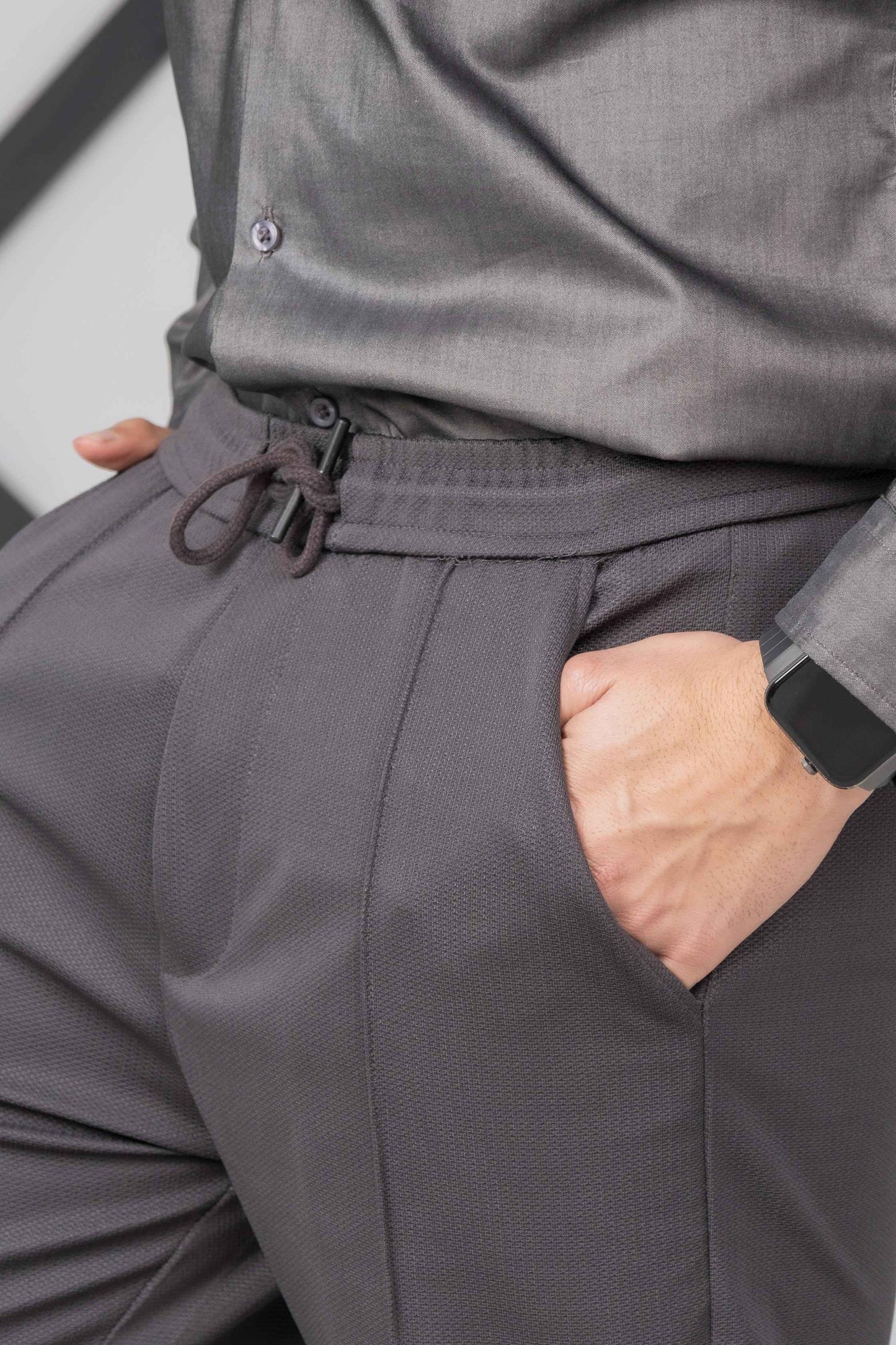 Grey Front Plated Trouser - Men's Fashion available at Ghar Mart Pakistan