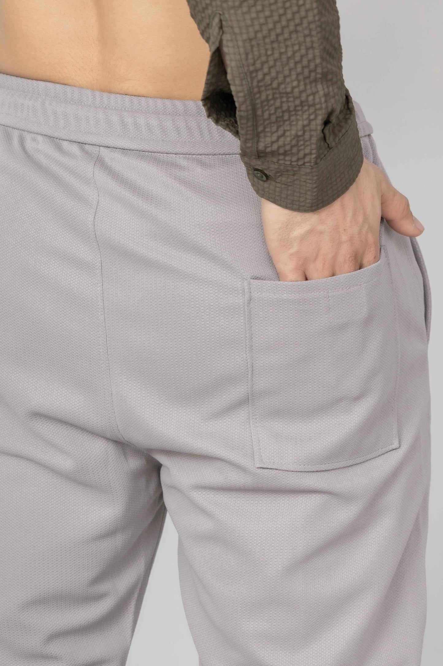 Light Grey Front Plated Trouser - Men's Fashion available at Ghar Mart Pakistan