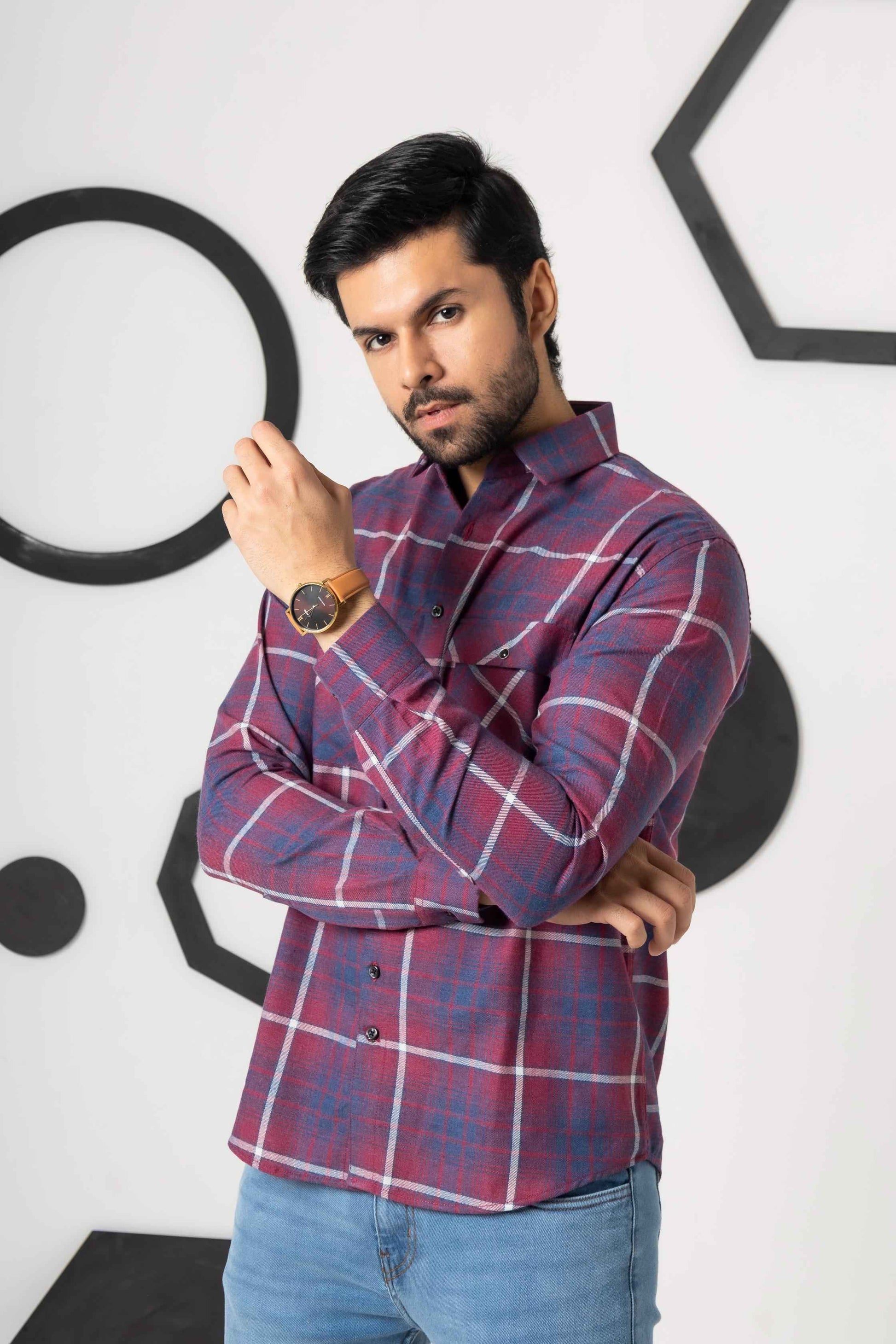Pink Spinal Check Shirt - Men's Fashion available at Ghar Mart Pakistan