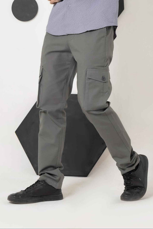 Zinc Grey Comfort Canves Cargo - Men's Fashion available at Ghar Mart Pakistan