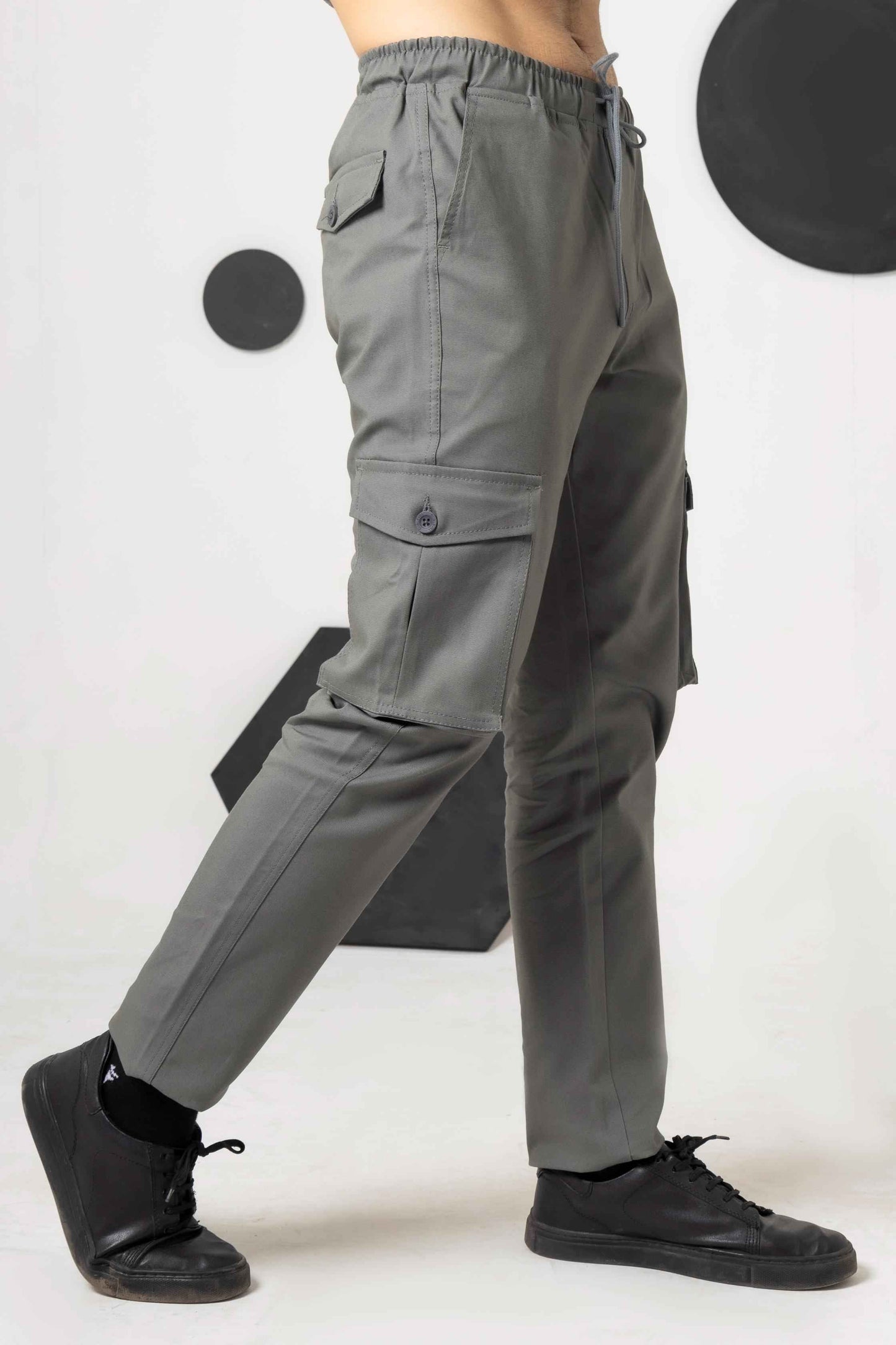 Zinc Grey Comfort Canves Cargo - Men's Fashion available at Ghar Mart Pakistan