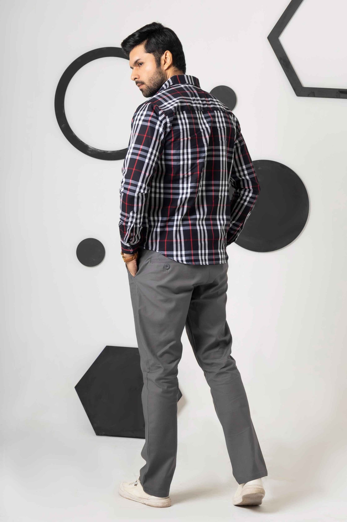 Steel Grey Cotton Pant Relax Fit - Men's Fashion available at Ghar Mart Pakistan