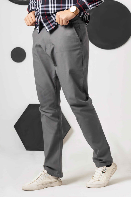 Steel Grey Cotton Pant Relax Fit - Men's Fashion available at Ghar Mart Pakistan