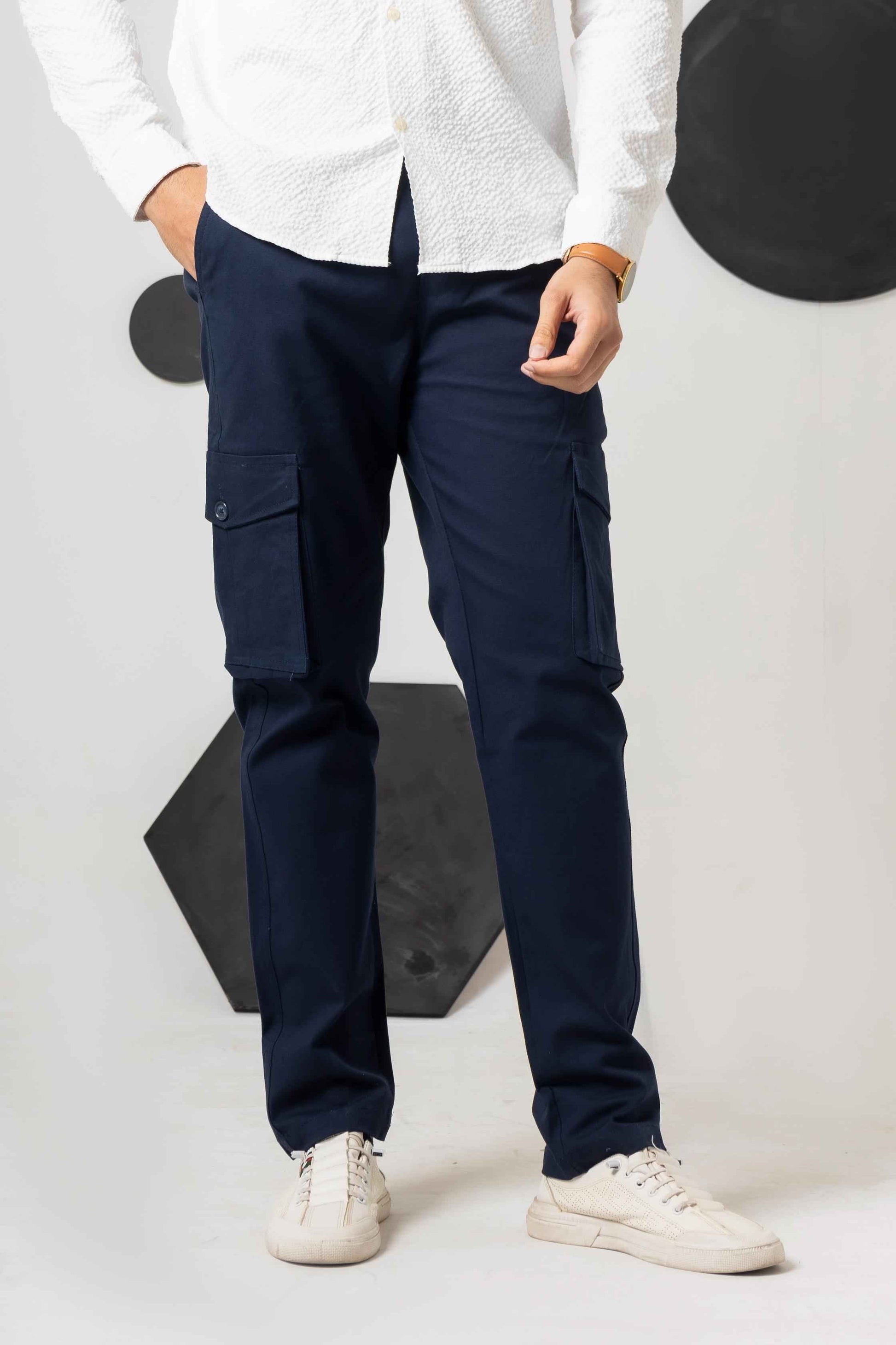 Admiral Blue Comfort Canvas Cargo - Men's Fashion available at Ghar Mart Pakistan
