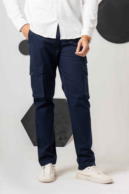 Admiral Blue Comfort Canvas Cargo - Men's Fashion available at Ghar Mart Pakistan
