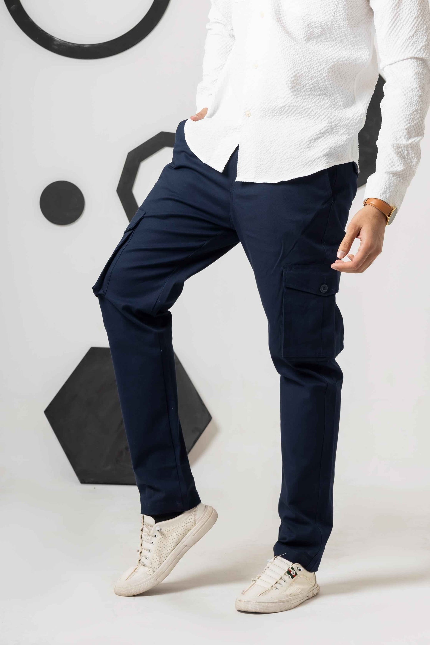 Admiral Blue Comfort Canvas Cargo - Men's Fashion available at Ghar Mart Pakistan
