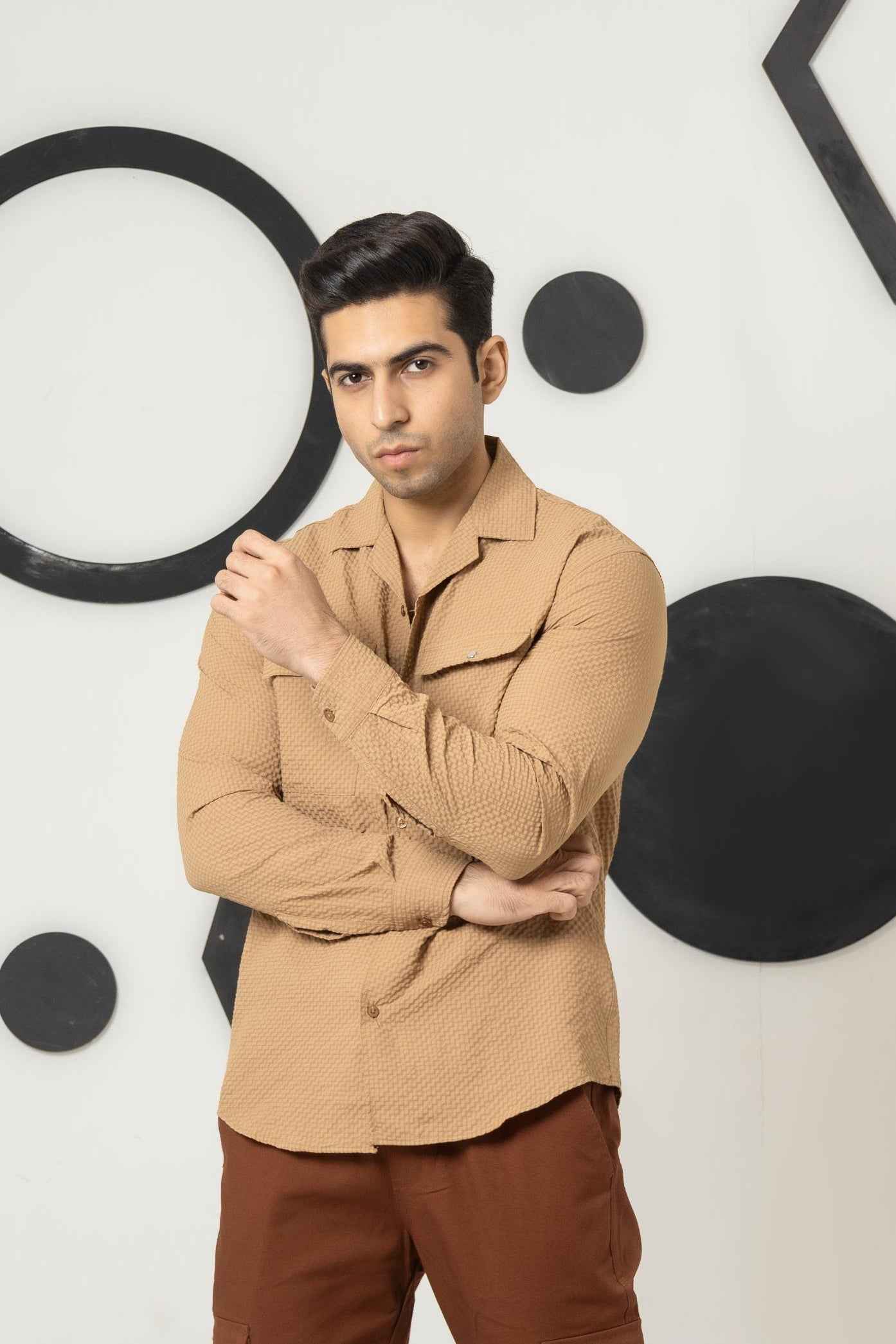 Carnelian Skin bubble Casual Shirt - Men's Fashion available at Ghar Mart Pakistan