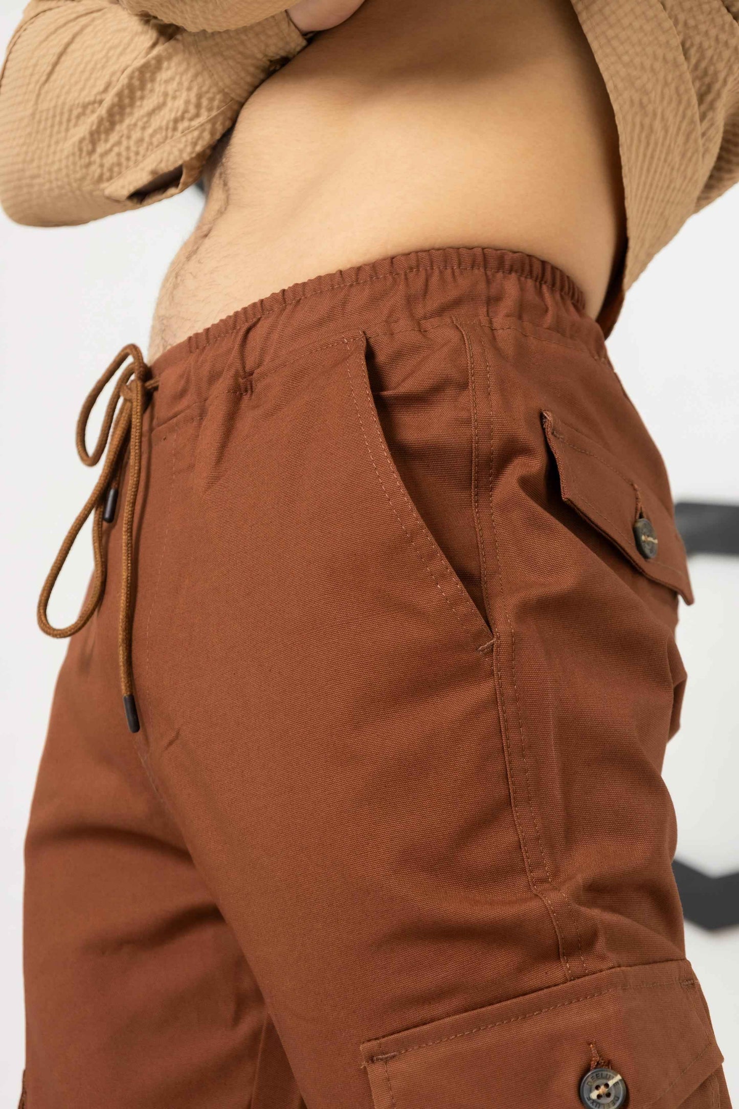 Mars Brown Comfort Canves Cargo - Men's Fashion available at Ghar Mart Pakistan