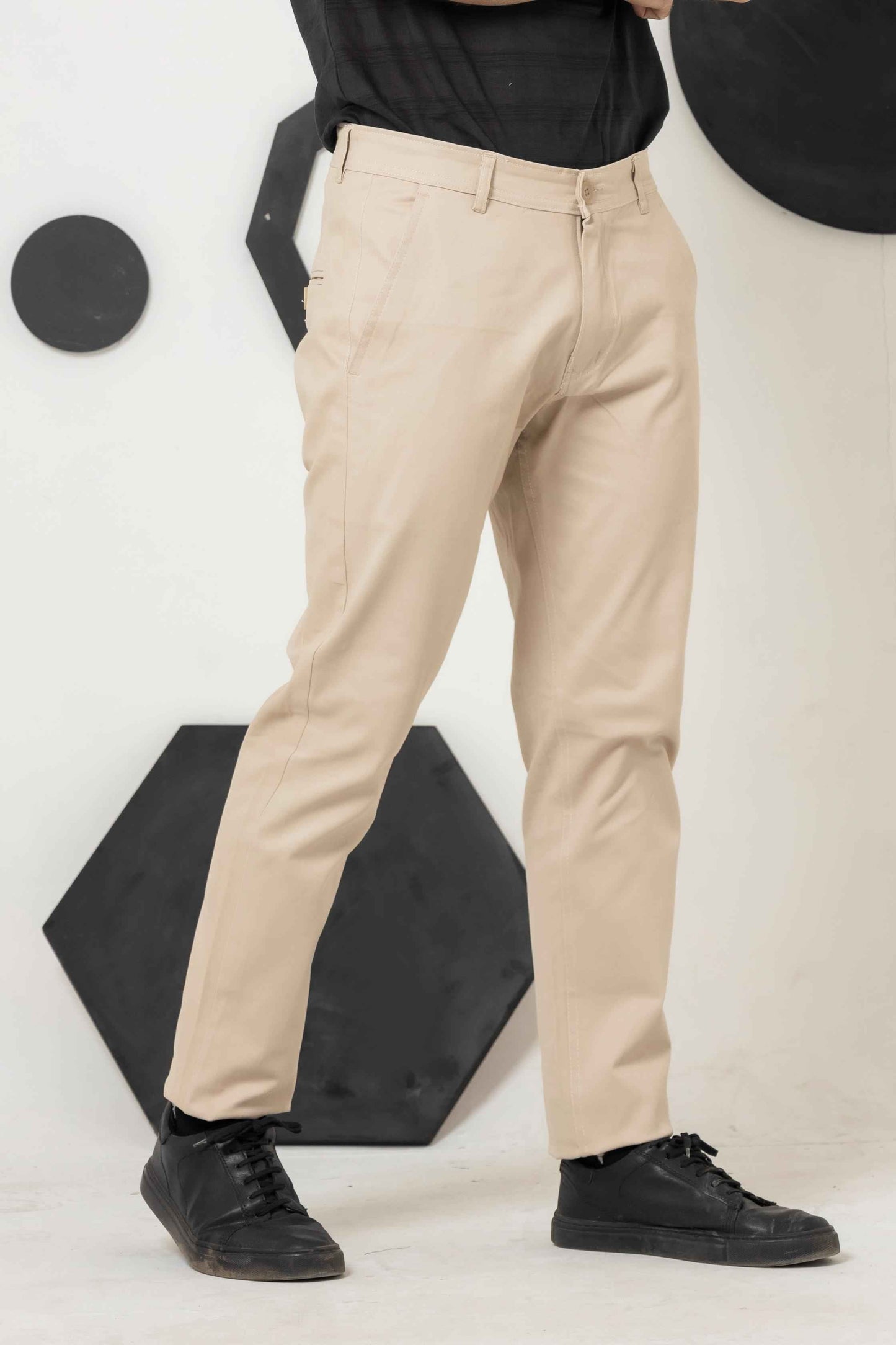 Beige Regular Fit Cotton Pant - Men's Fashion available at Ghar Mart Pakistan