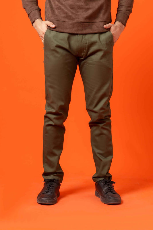 Peridot Green Cotton Pant Regular Fit - Men's Fashion available at Ghar Mart Pakistan