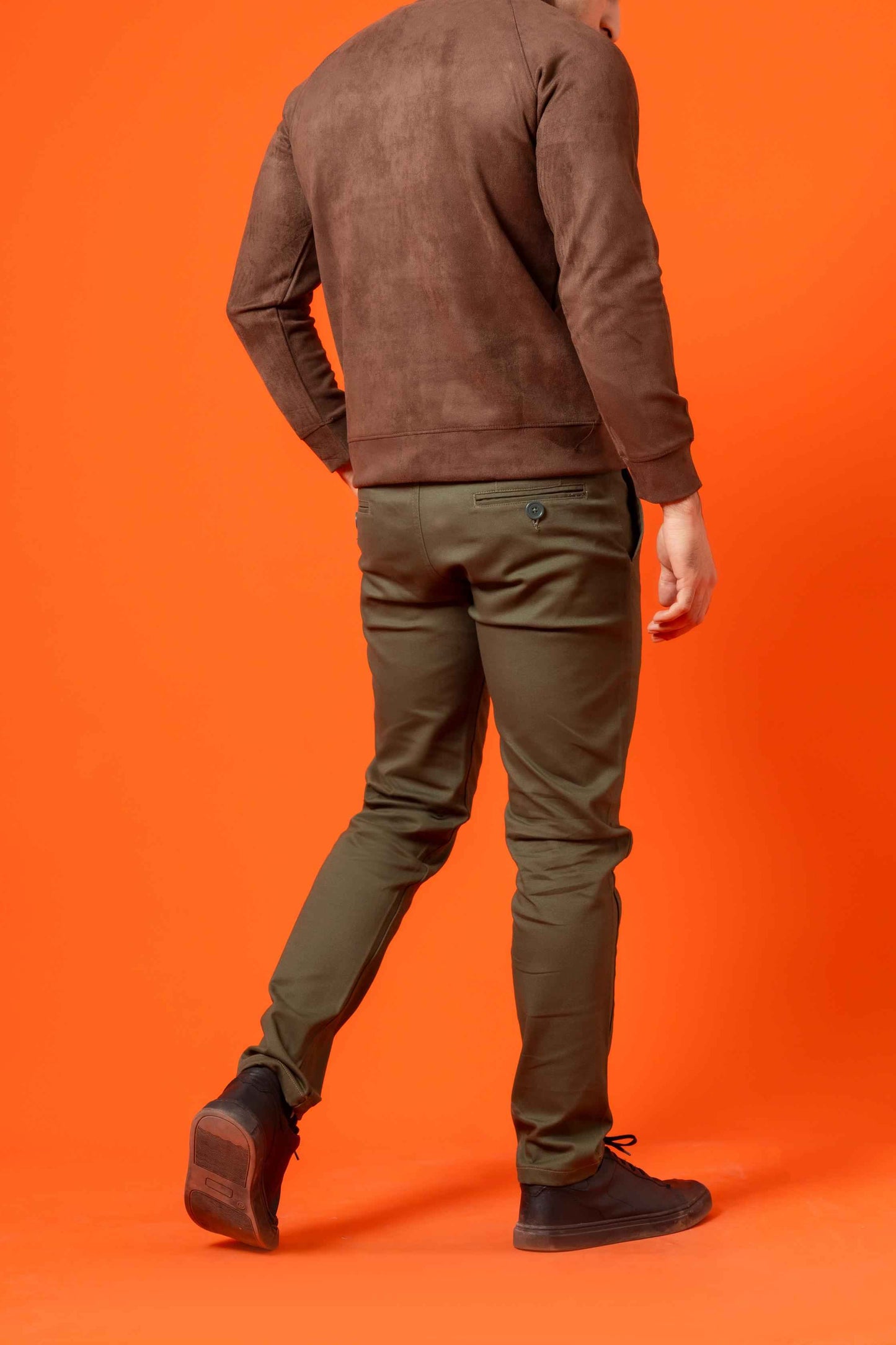 Peridot Green Cotton Pant Regular Fit - Men's Fashion available at Ghar Mart Pakistan