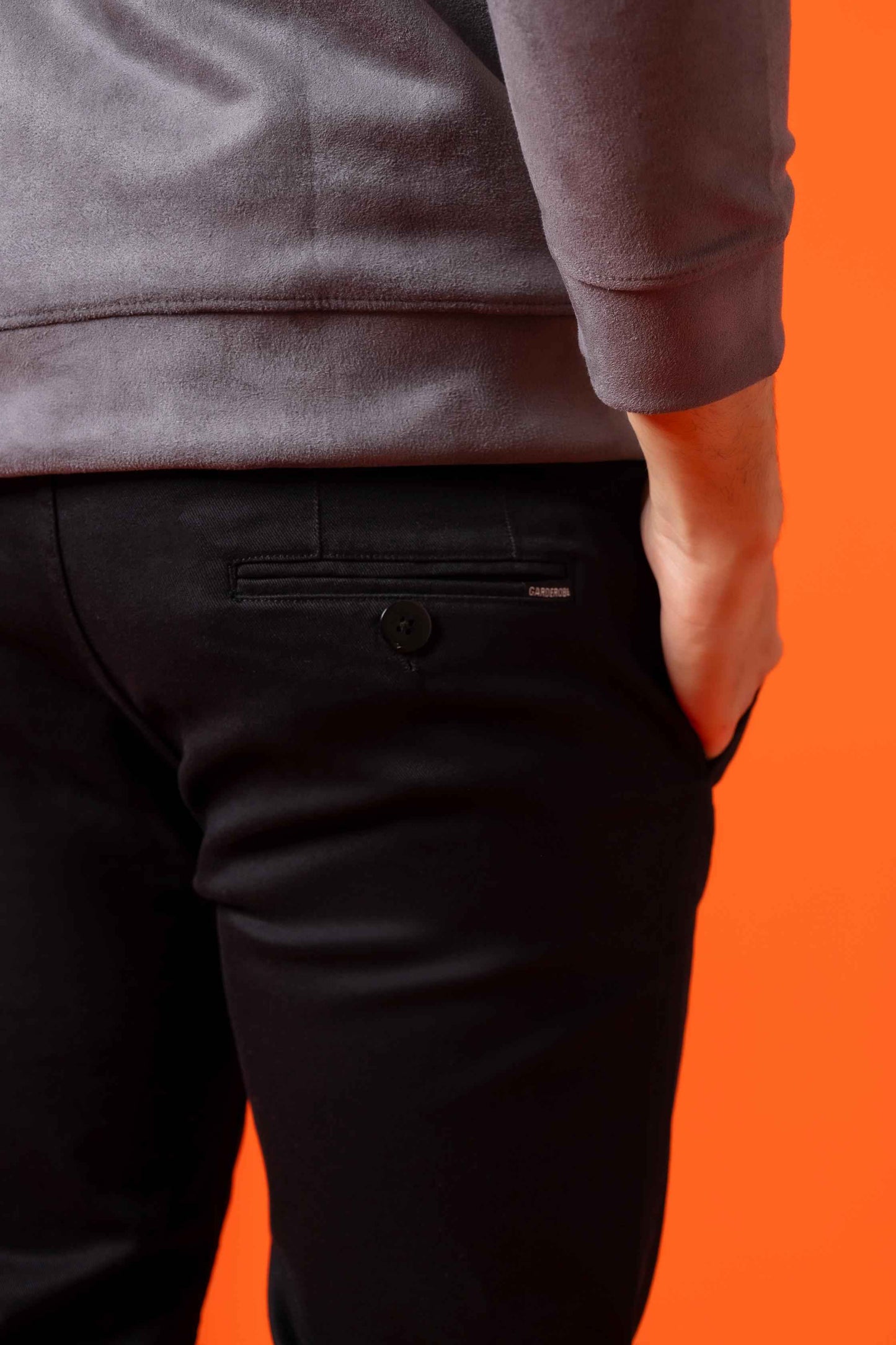 Carbon Black Regular Fit Cotton Pant - Men's Fashion available at Ghar Mart Pakistan
