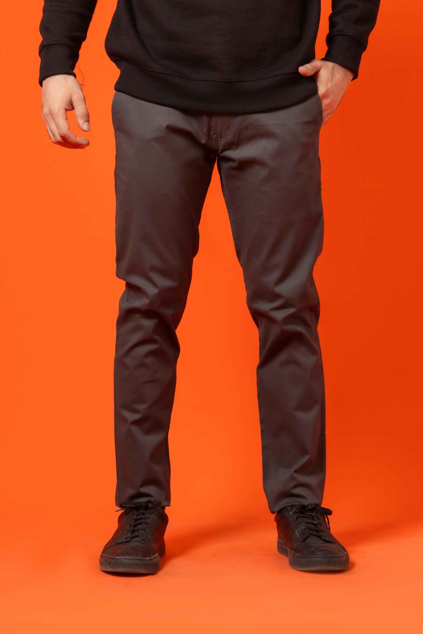 Charcoal Grey Cotton Pant Regular Fit - Men's Fashion available at Ghar Mart Pakistan