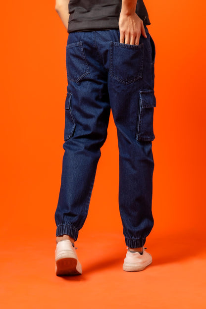 Blue Denim Relax Fit Cargo Pant - Ghar Mart Pakistan