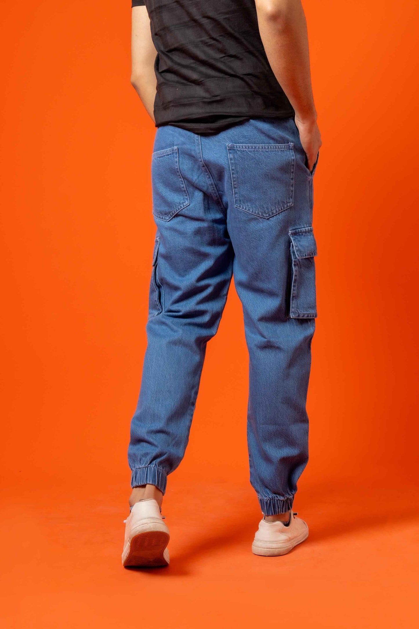 Light Blue Denim Relax Fit Cargo Pant - Ghar Mart Pakistan