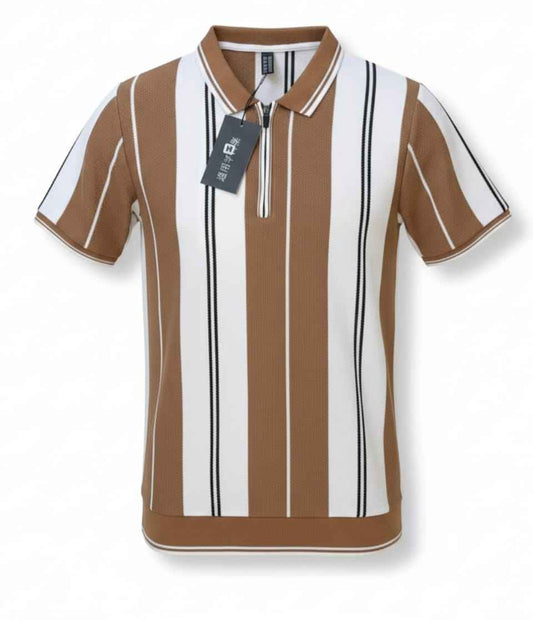 Beige Old Money with collar zip Shirt - Men's Fashion available at Ghar Mart Pakistan