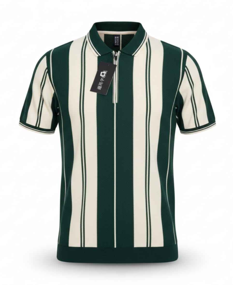 Green Old Money with collar Zip Shirt - Men's Fashion available at Ghar Mart Pakistan