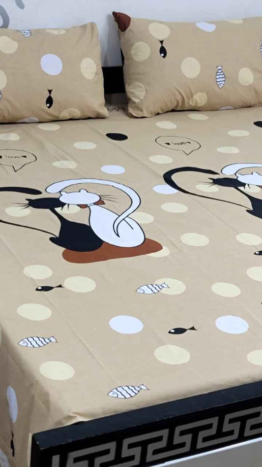 Export Quality Pure Cotton King Size Bedsheet Set with Pillow Covers – Double Be - Home & Living available at Ghar Mart