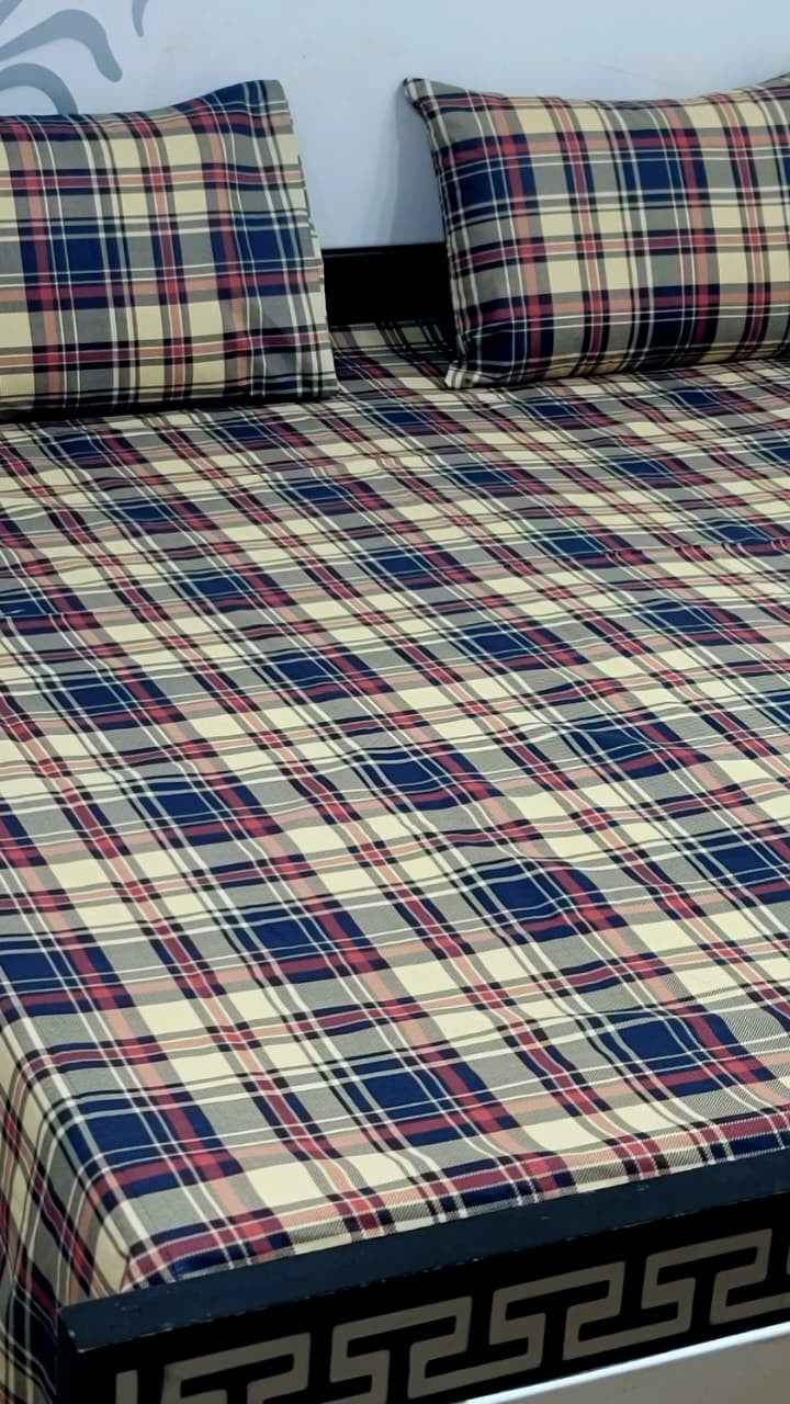 Export Quality Pure Cotton King Size Bedsheet Set with Pillow Covers – Double Be - Home & Living available at Ghar Mart