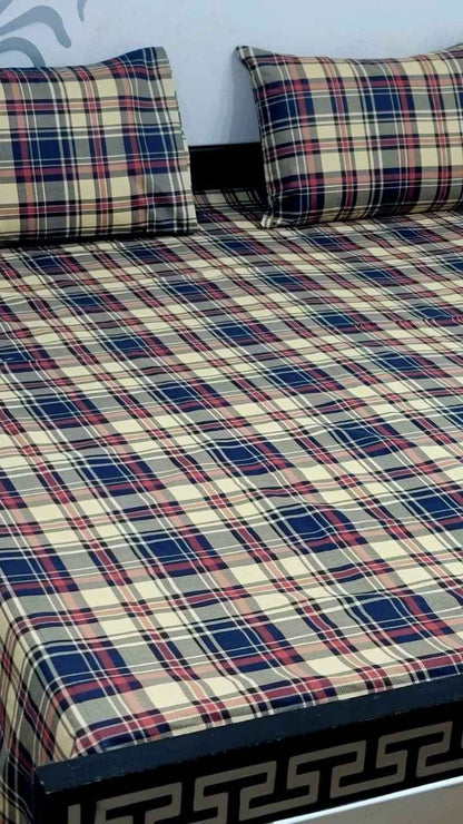 Export Quality Pure Cotton King Size Bedsheet Set with Pillow Covers – Double Be - Home & Living available at Ghar Mart