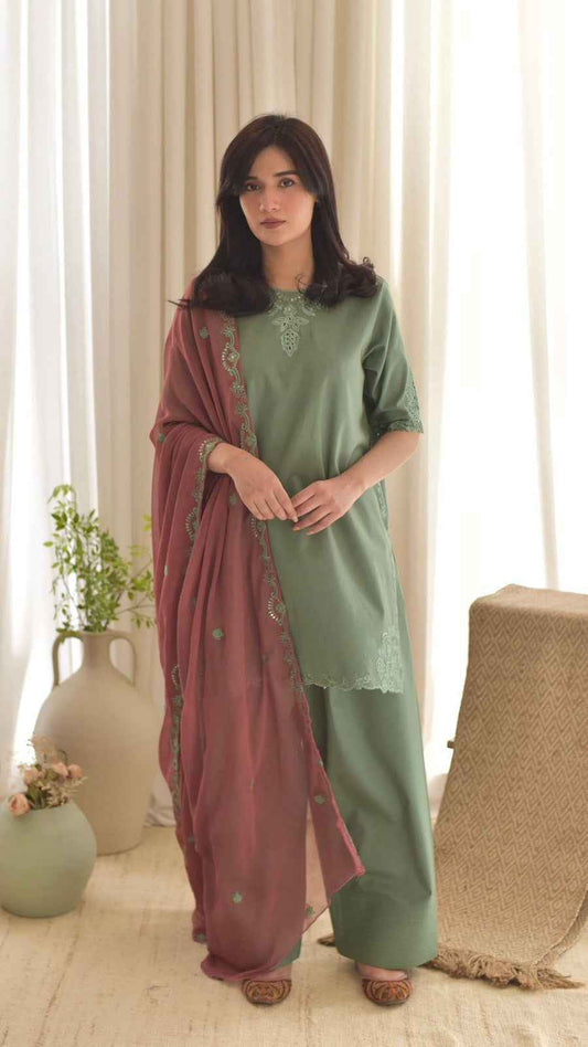 Afsarah 564 Premium Airjet Lawn Embroidered Suit with Bamber Chiffon Dupatta – U - Women's Fashion available at Ghar