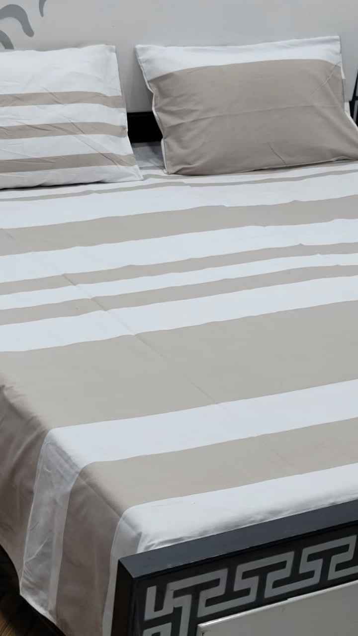 Export Quality Pure Cotton King Size Bedsheet Set with Pillow Covers – Double Be - Home & Living available at Ghar Mart