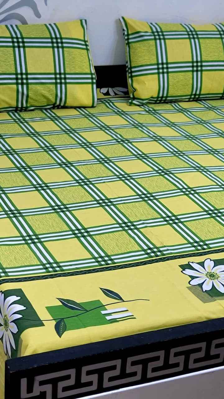 Export Quality Pure Cotton King Size Bedsheet Set with Pillow Covers – Double Be - Home & Living available at Ghar Mart