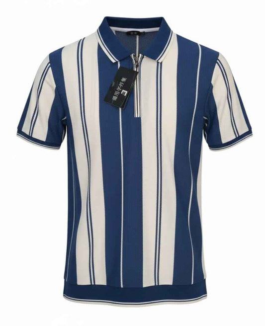 Blue Old Money with collar Zip Shirt - Men's Fashion available at Ghar Mart Pakistan