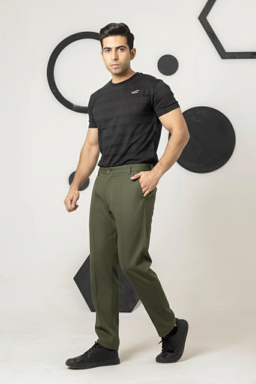 Army Green Italian Pant - Men's Fashion available at Ghar Mart Pakistan