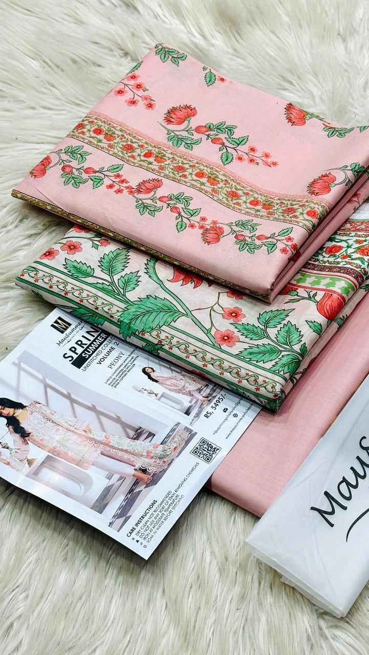 Mausammry Lawn 3PC Printed Suit with Voil Dupatta – Unstitched Summer Collection - Women's Fashion available at Ghar