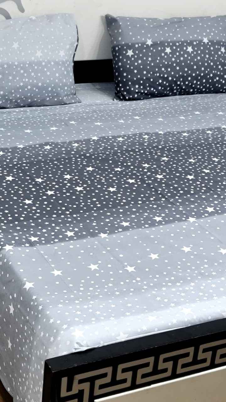 Export Quality Pure Cotton King Size Bedsheet Set with Pillow Covers – Double Be - Home & Living available at Ghar Mart