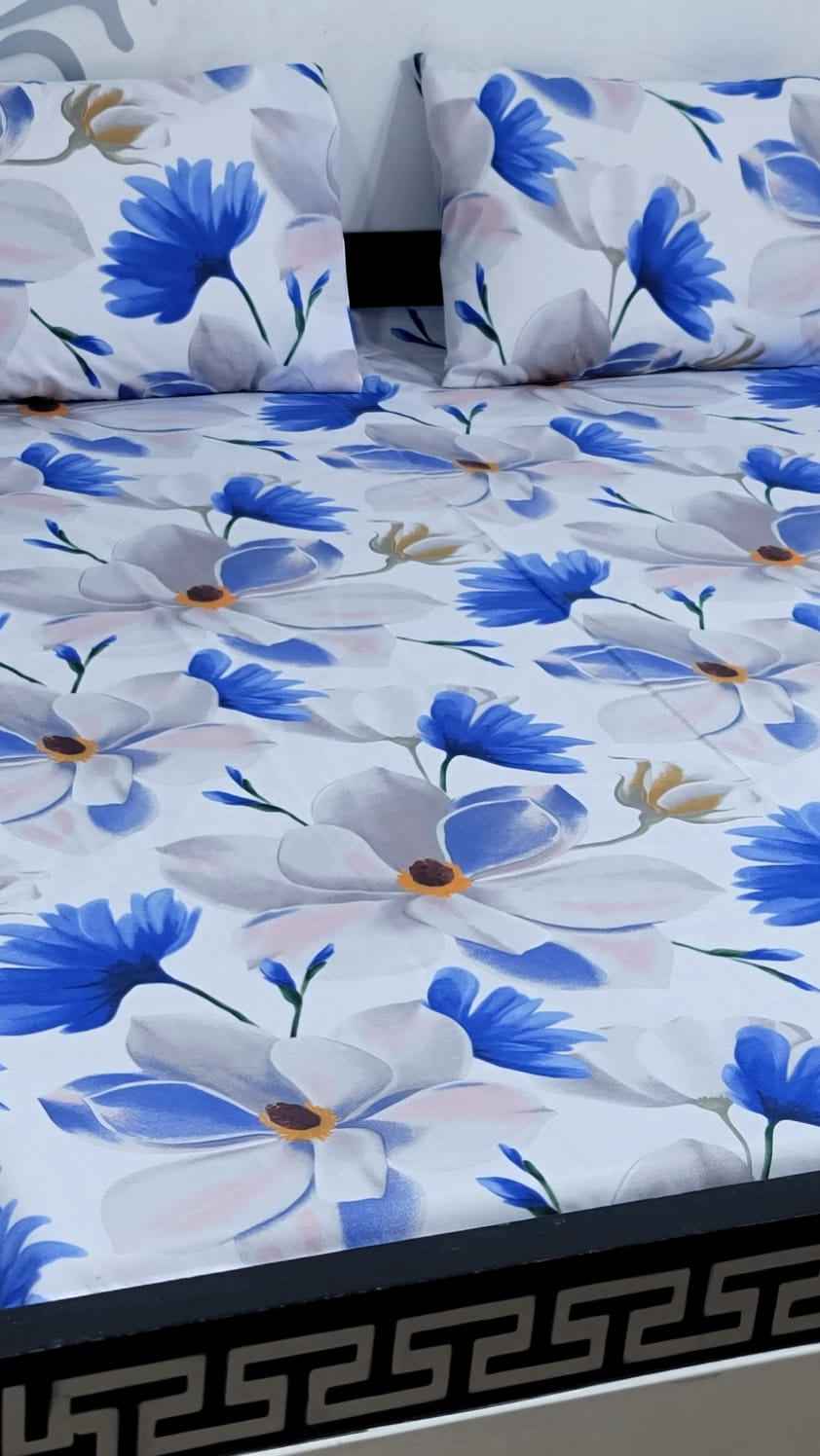 Export Quality Pure Cotton King Size Bedsheet Set with Pillow Covers – Double Be - Home & Living available at Ghar Mart