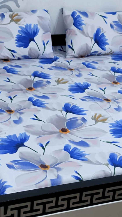 Export Quality Pure Cotton King Size Bedsheet Set with Pillow Covers – Double Be - Home & Living available at Ghar Mart