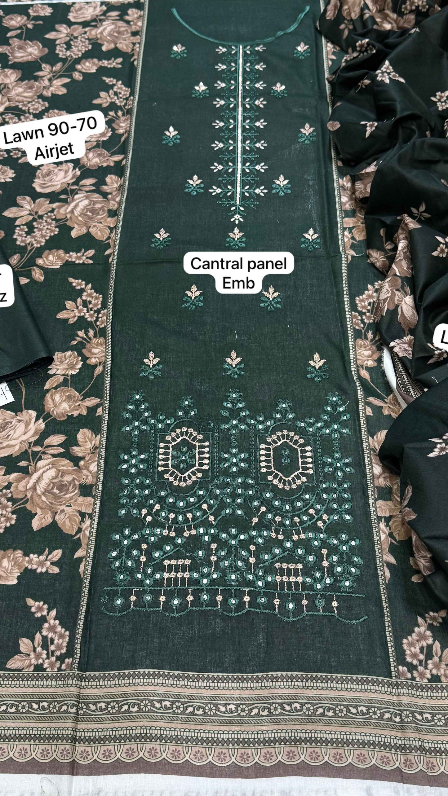 Mix Brand Embroidered Lawn 3PC Suit with Digital Printed Dupatta – Unstitched #0 - Women's Fashion available at Ghar