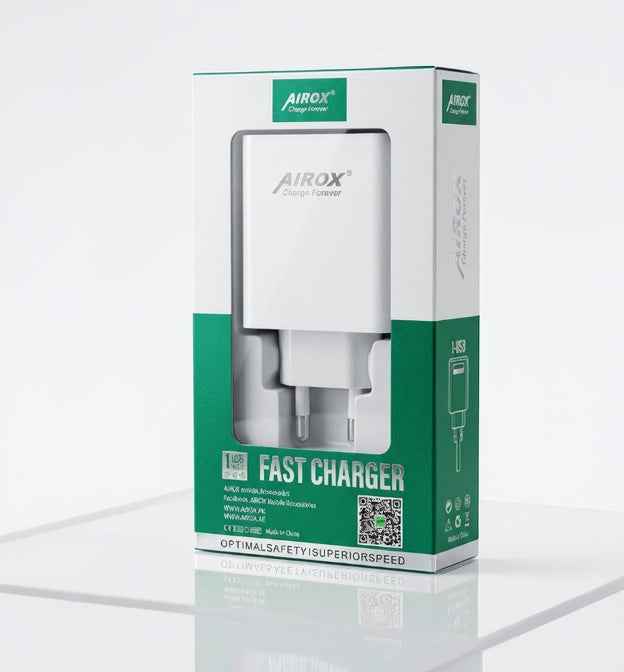 Airox Fast Charger – High-Speed 1-USB Wall Adapter (Optimal Safety & Superior Sp - Mobile Accessories available at Ghar