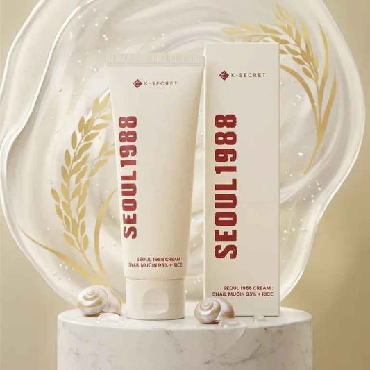 K-Secret Seoul 1988 Snail Mucin 93% + Rice Cream – Barrier Repair & Glass Skin Moisturizer