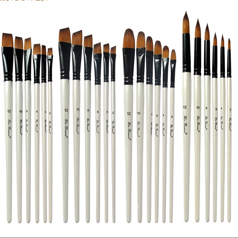 Keep Smiling 6-Piece Artist Paint Brush Set – Professional Paintbrushes for Watercolor, Acrylic, Oil & Gouache Painting