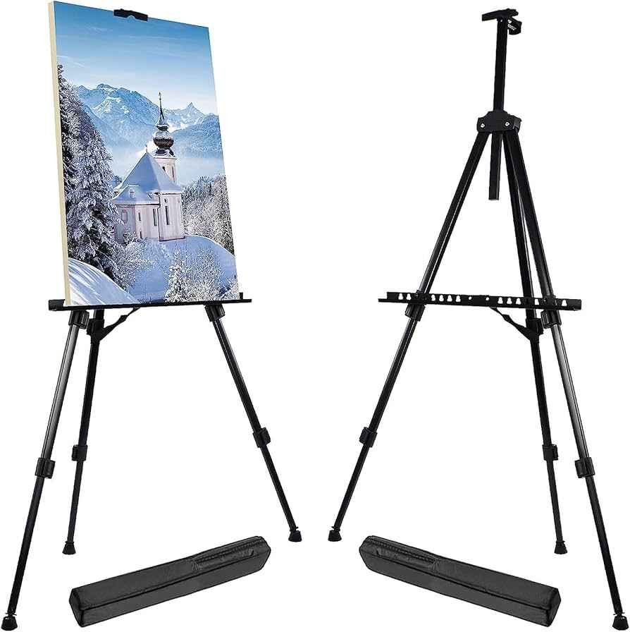 Premium Portable Artist Easel – Adjustable Aluminum Tripod Stand for Canvas & Display (Includes Carry Bag)