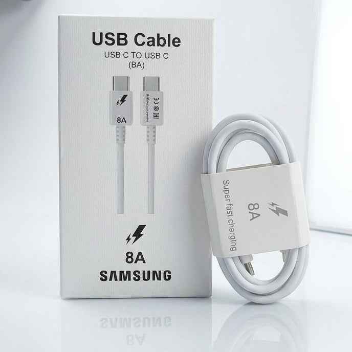 Samsung USB-C to USB-C Cable (8A) – Ultra Fast Charging & Heavy Duty - Mobile Accessories available at Ghar Mart