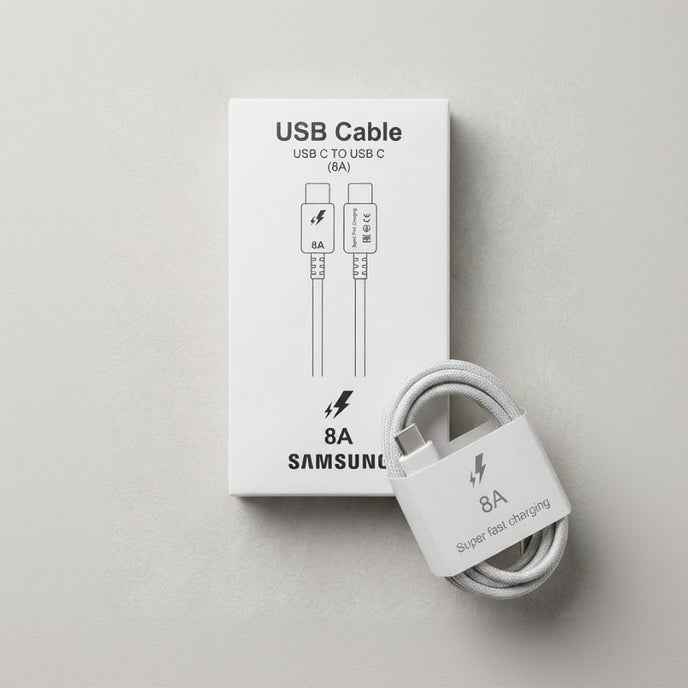 Samsung USB-C to USB-C Cable (8A) – Ultra Fast Charging & Heavy Duty - Mobile Accessories available at Ghar Mart