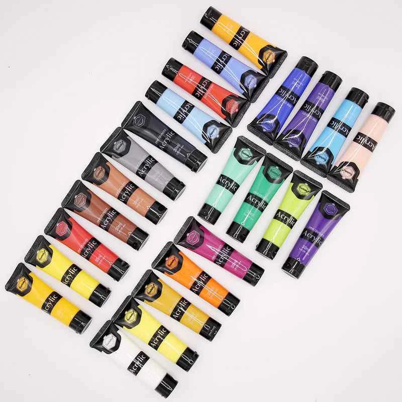 Keep Smiling Premium Acrylic Paint Set. Vibrant Colors (30ml Tubes) for Professional Artists & Beginners