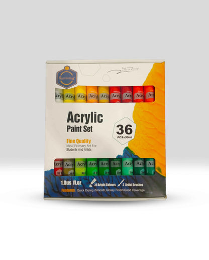 Keep Smiling Premium Acrylic Paint Set. Vibrant Colors (30ml Tubes) for Professional Artists & Beginners