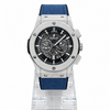 Men's Silver Skeleton Chronograph Watch with Blue Leather Strap | GharMart