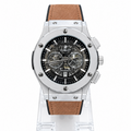 Men's Silver Skeleton Chronograph Watch with Brown Leather Strap | GharMart