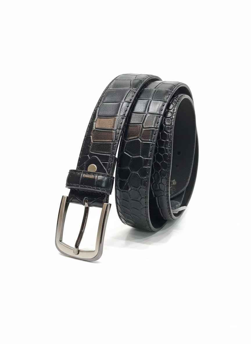 Luxury Crocodile Texture Genuine Leather Belt - Men's Fashion available at Ghar Mart Pakistan