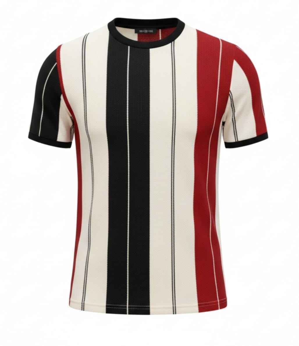 Black + Red Old Money Roundneck T-shirt - Men's Fashion available at Ghar Mart Pakistan