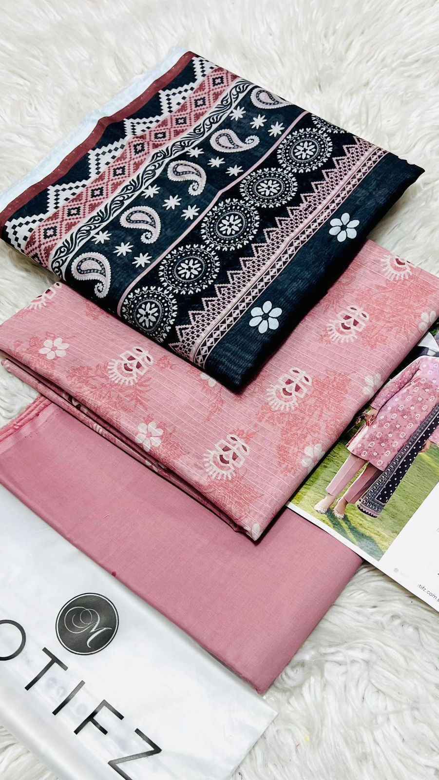 Motifz Premium Lawn 3PC Printed Suit 2026 with Voil Dupatta – Unstitched #0126 - Women's Fashion available at Ghar Mart