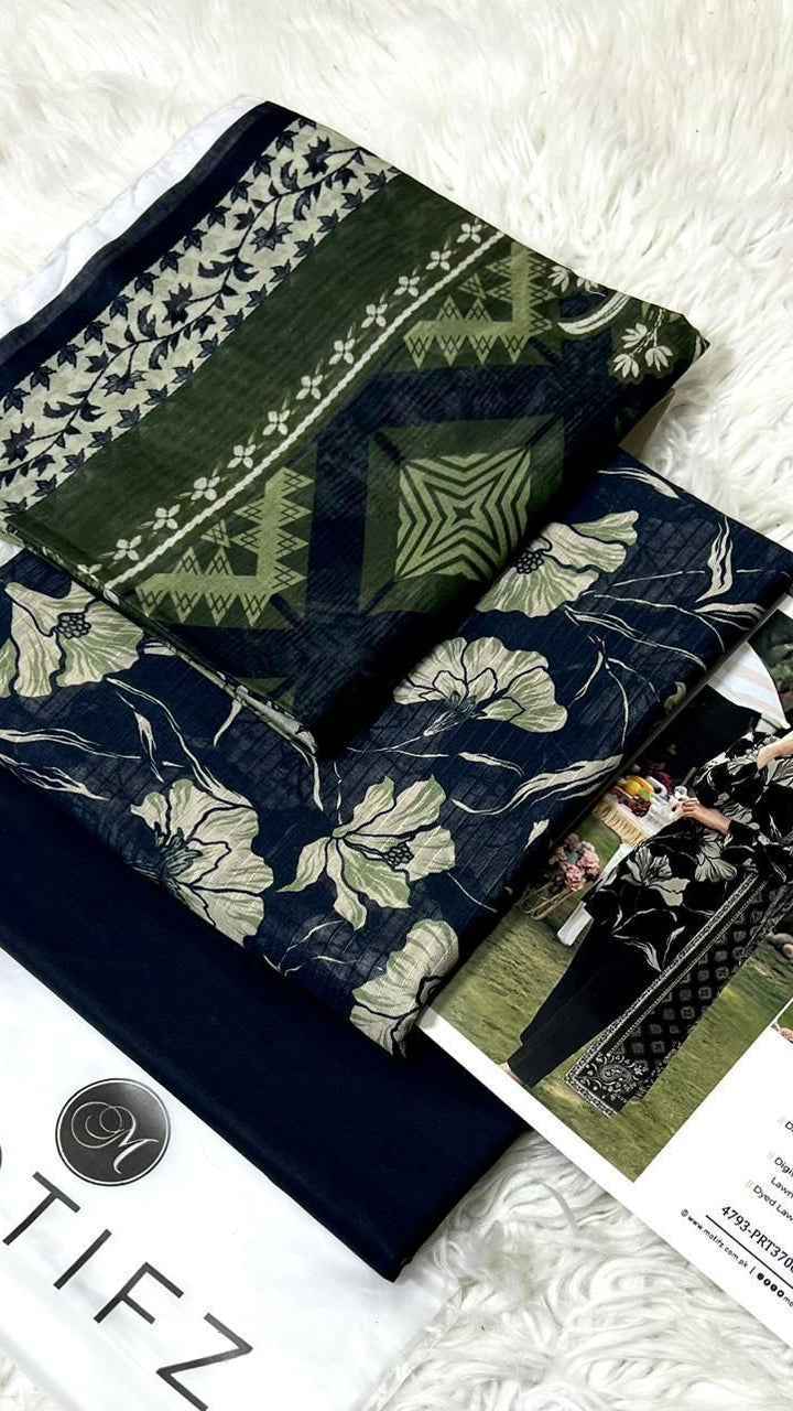 Motifz Premium Lawn 3PC Printed Suit 2026 with Voil Dupatta – Unstitched #0131 - Women's Fashion available at Ghar Mart